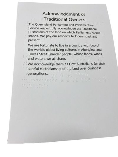 Photograph of non laminated twin vision document