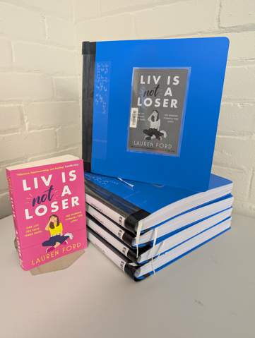 Liv Is Not a Loser pictured side by side in original and braille forms