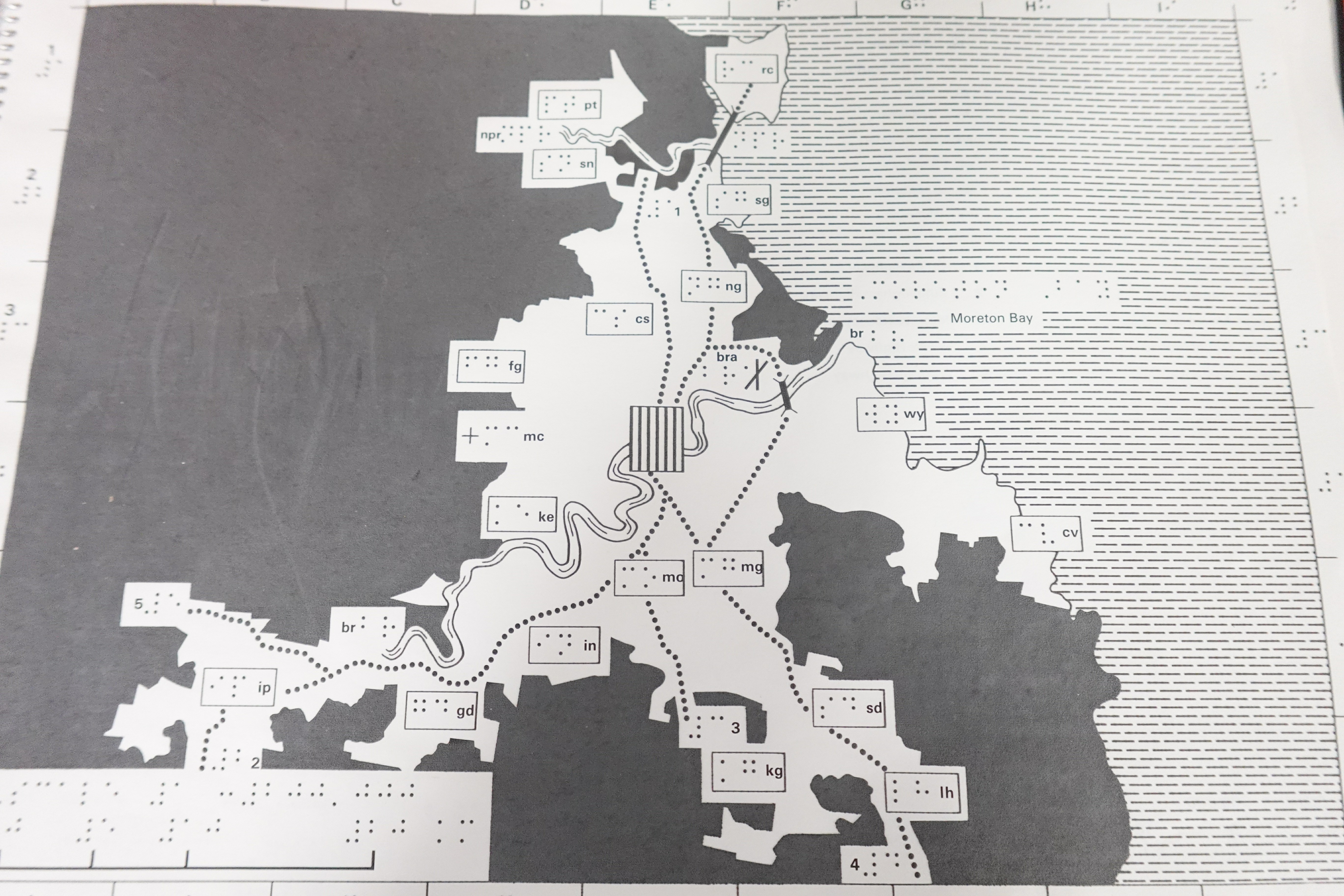 Brisbane basin, tactile map