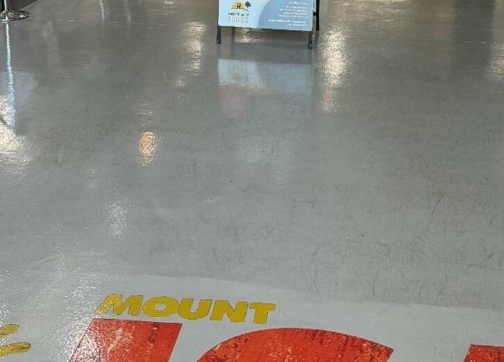 Photograph of smooth surface on the floor &ndash; tripping hazard if wet